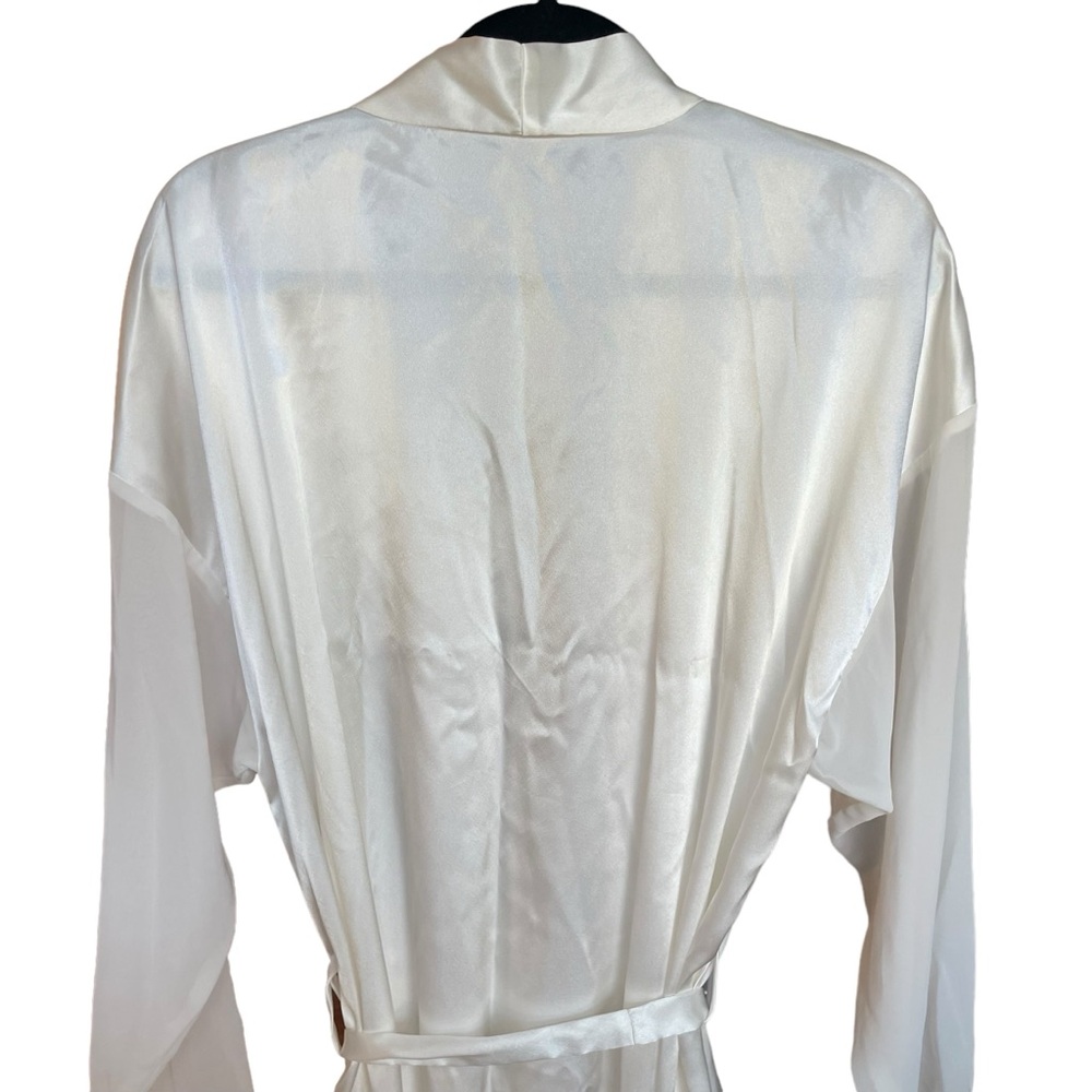 Alexandra Nicole Ivory Lace Pearl Applique Long Sleeve Robe Tie Waist Wedding XL - Picture 6 of 11